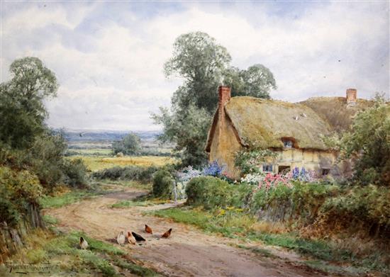 Henry Sylvester Stannard (1870-1951) Harvest time, Kimbolton, Beds, 14.5 x 20.75in.
